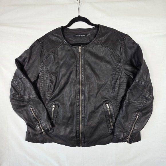 Wilsons Leather Genuine Black Motorcycle Jacket Womens Plus 3X Goth Biker - Picture 5 of 16